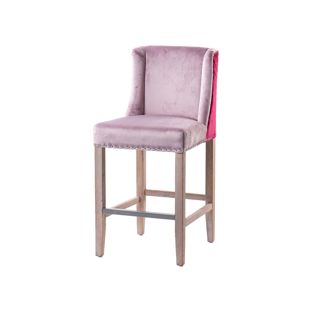 Blush Diva Velvet Kitchen Stool designer chair - main product view | KULORI