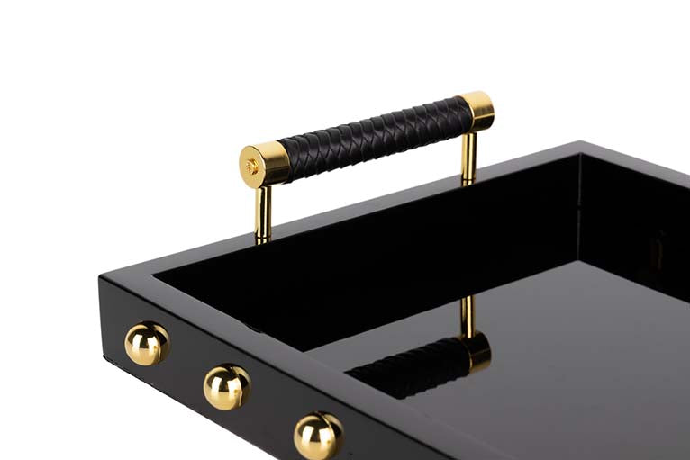 Noir Luxe Lacquer Decor Tray decorative decanter - alternate product view | KULORI