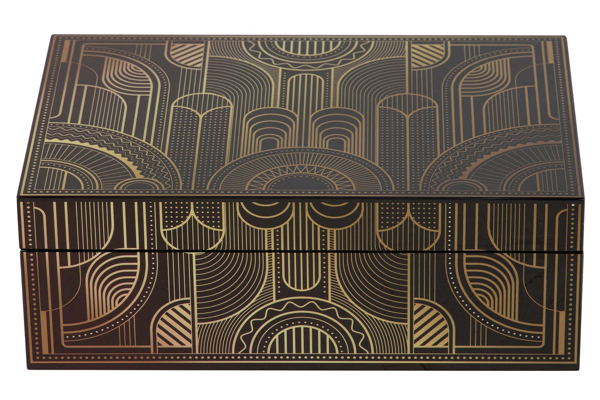Golden Opulence Lacquer Decor Boxes decorative decanter - alternate product angle | KULORI