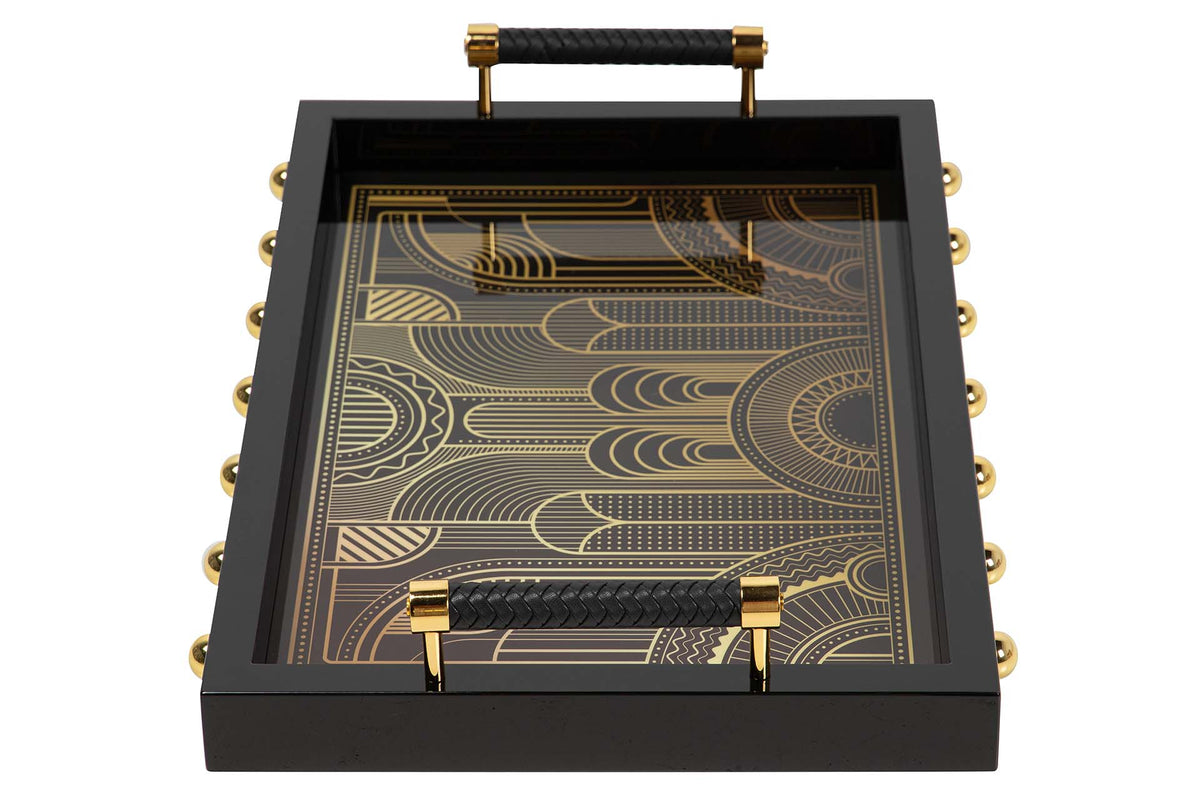 Golden Opulence Lacquer Decor Tray decorative decanter - product gallery view | KULORI