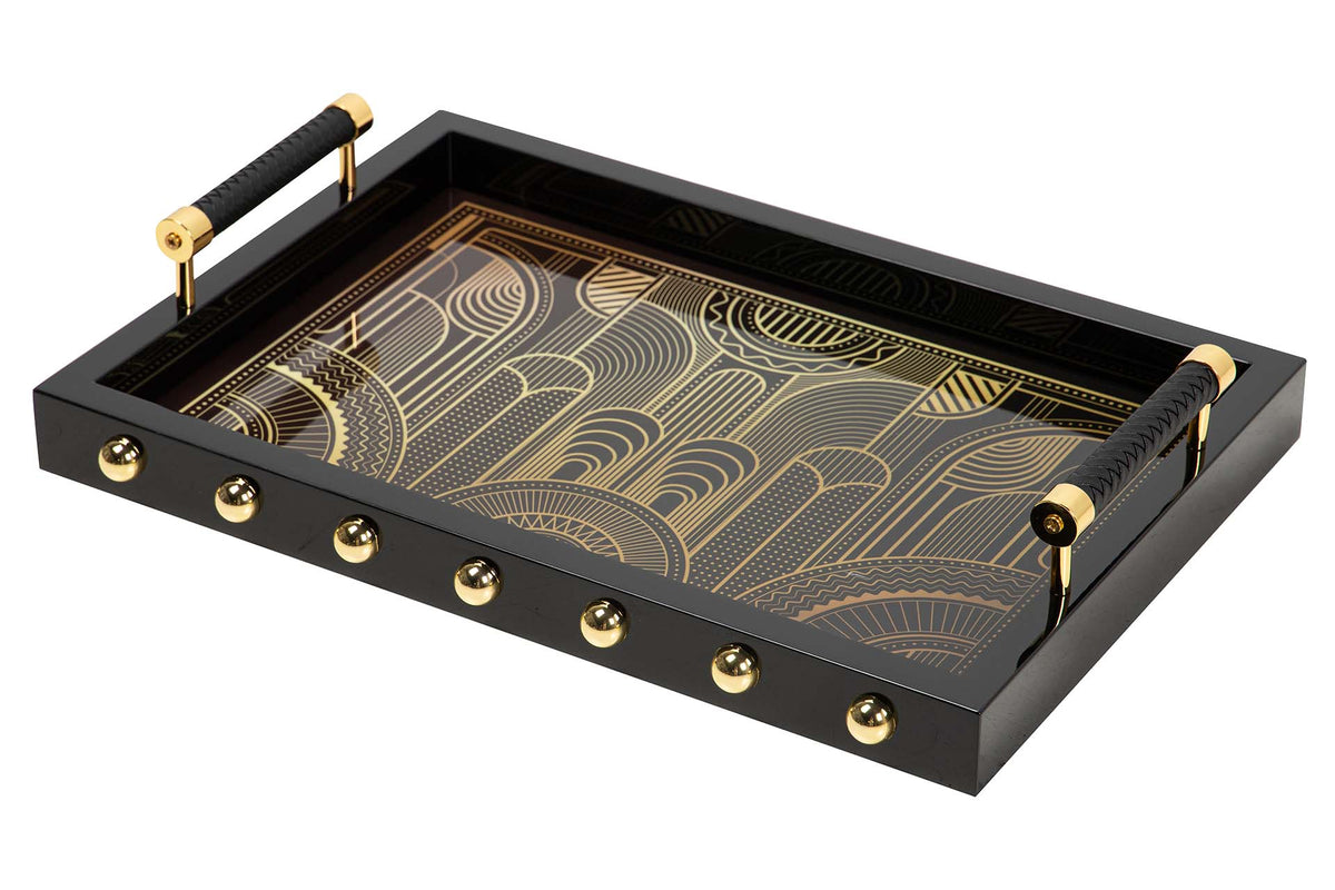 Golden Opulence Lacquer Decor Tray decorative decanter - main product view | KULORI