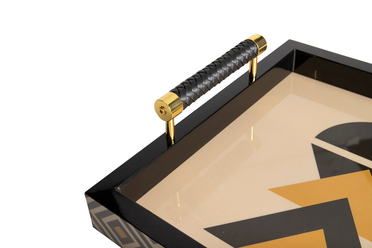 Geometric Balance Lacquer Decor Tray decorative decanter - alternate product view | KULORI