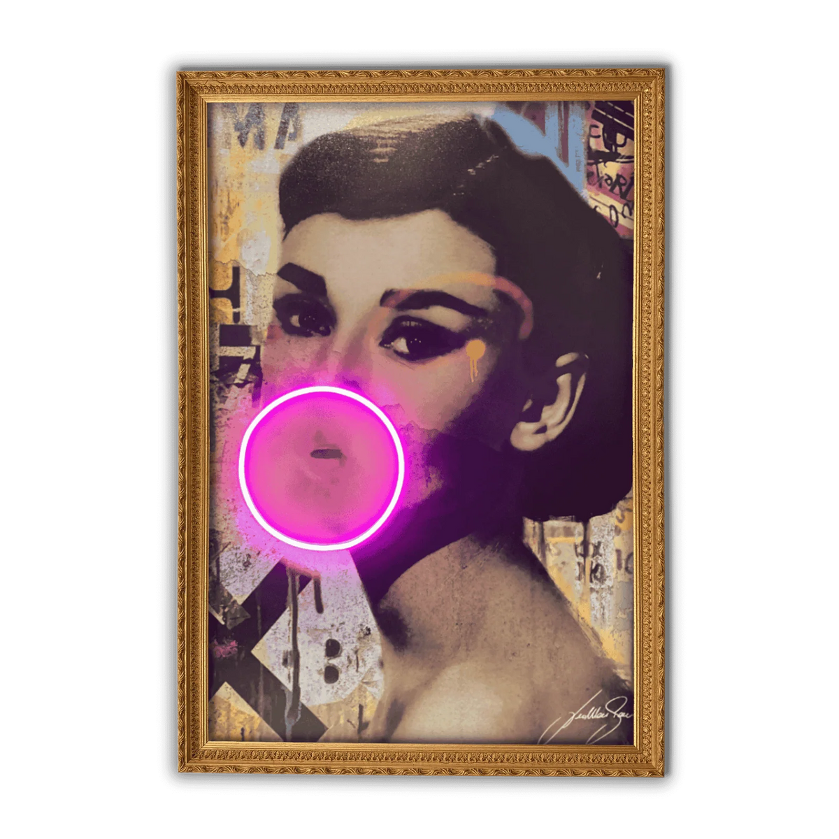 Audrey Bubble V.2 LED wall art in Originals LED Wall Art finish - framed product view | KULORI