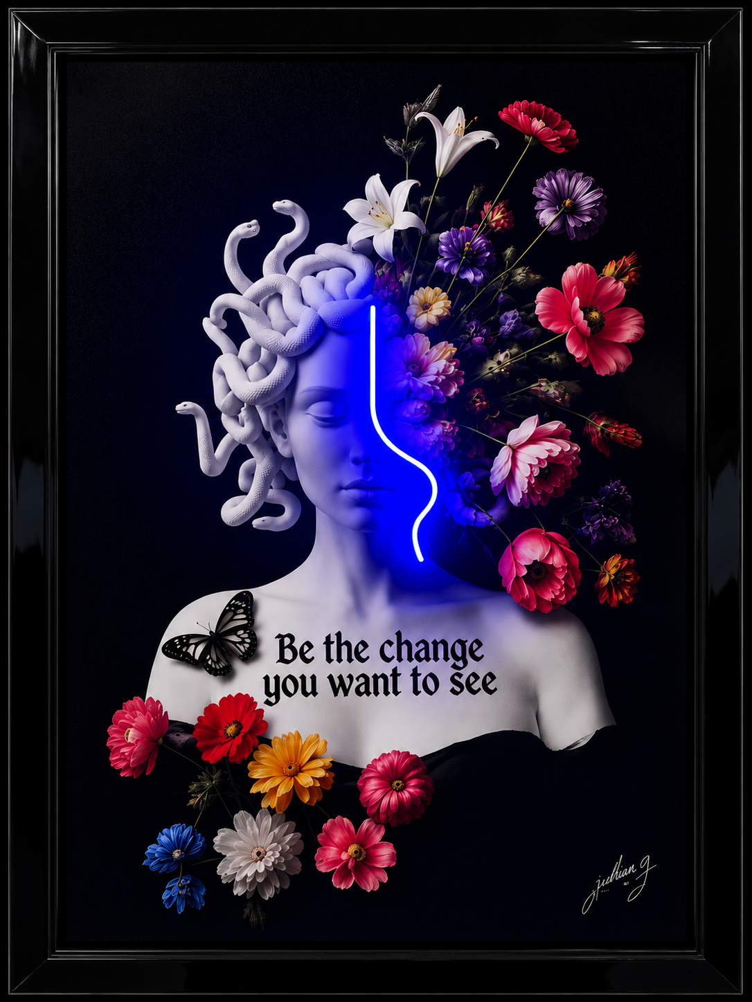 Medusa Flowers LED wall art in Originals LED Wall Art finish - additional product view 6 | KULORI