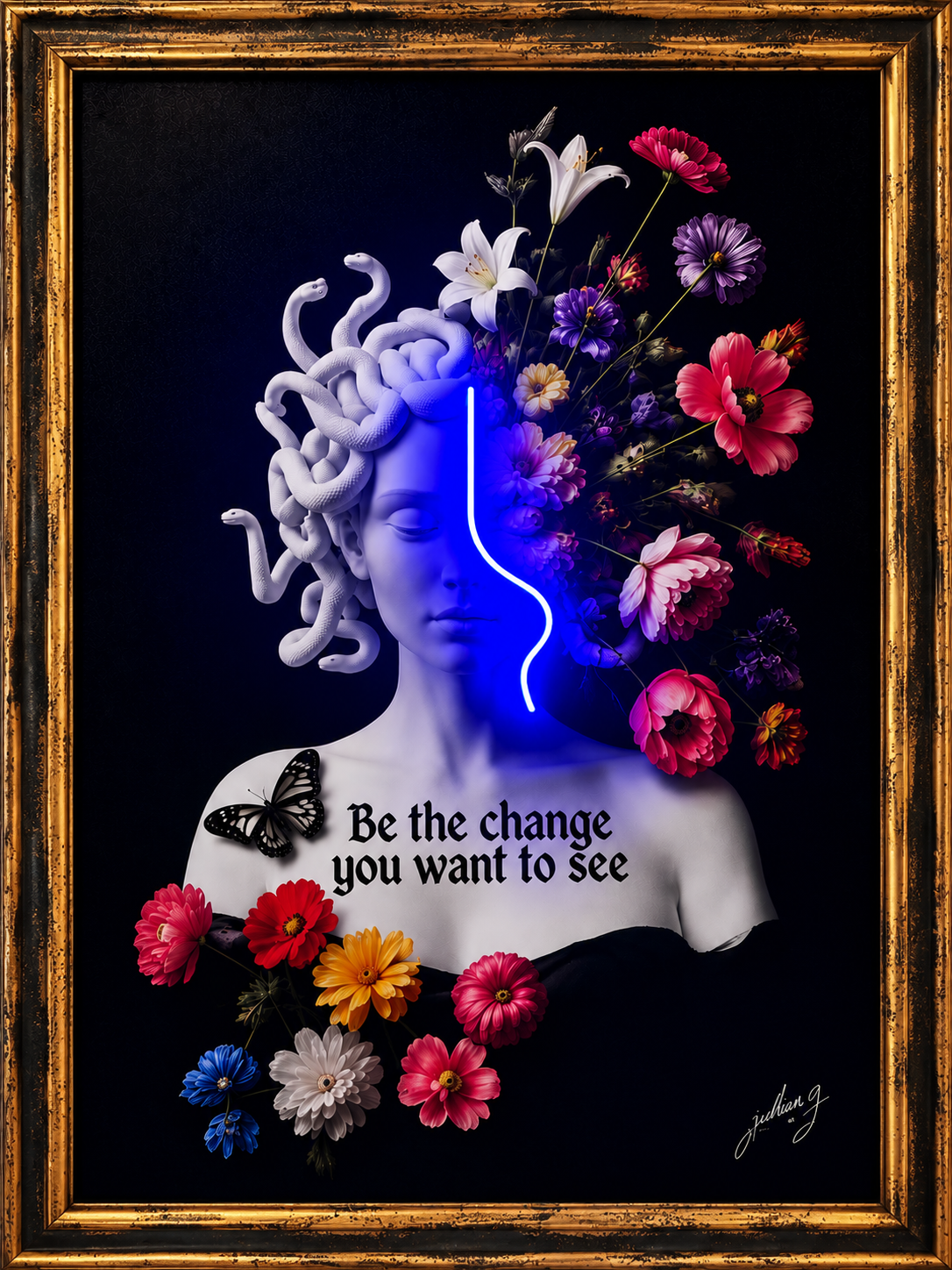 Medusa Flowers LED wall art in Originals LED Wall Art finish - additional product view 7 | KULORI