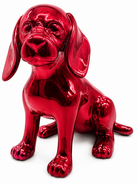 Chrome Dachshund sculpture - alternate product angle | KULORI