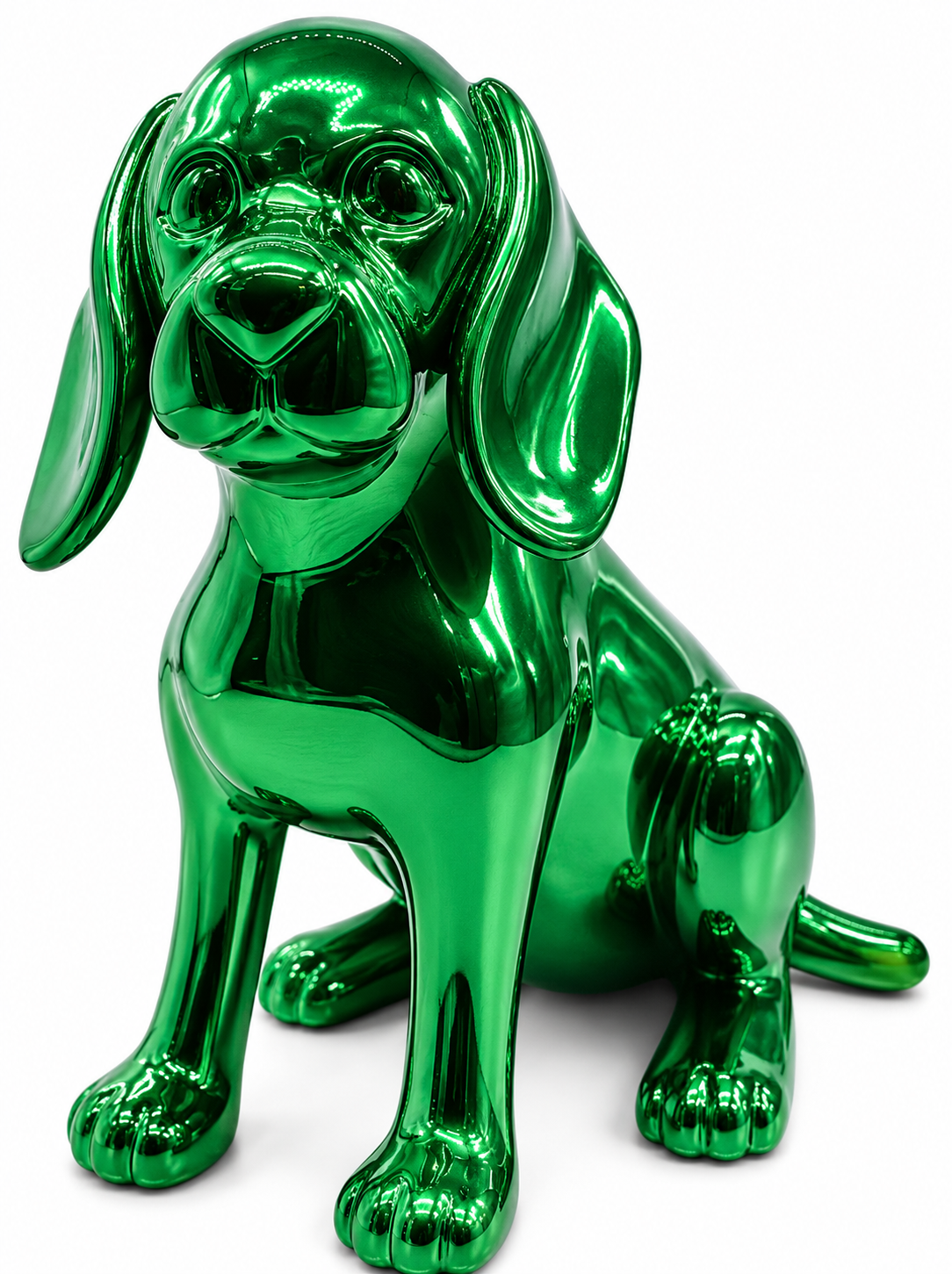 Chrome Dachshund sculpture - additional product view | KULORI