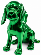 Chrome Dachshund sculpture - additional product view | KULORI