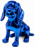 Chrome Dachshund sculpture - alternate product view | KULORI