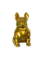 Gold Seated Bulldog sculpture in Chrome finish - main product view | KULORI