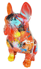 City Graf Seated Bulldog sculpture in Graffiti °2 finish - main product view | KULORI