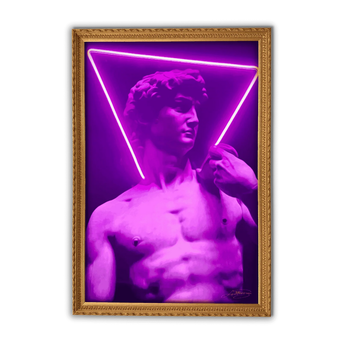 David Triangle LED wall art in Originals LED Wall Art finish - framed product view | KULORI