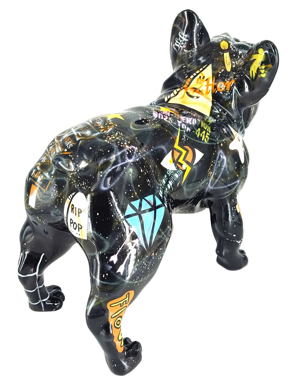 Diamond French Bulldog sculpture in Pop Art finish - additional product view | KULORI