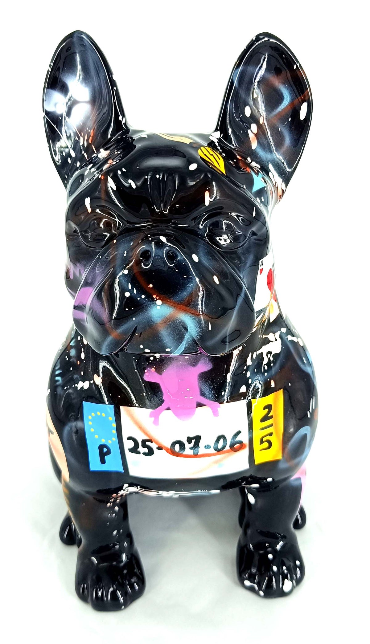Diamond Seated Bulldog sculpture in Pop Art finish - main product view | KULORI
