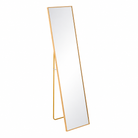 A full-length floor mirror with a slim gold metal frame and matching stand | KULORI Malta & Gozo