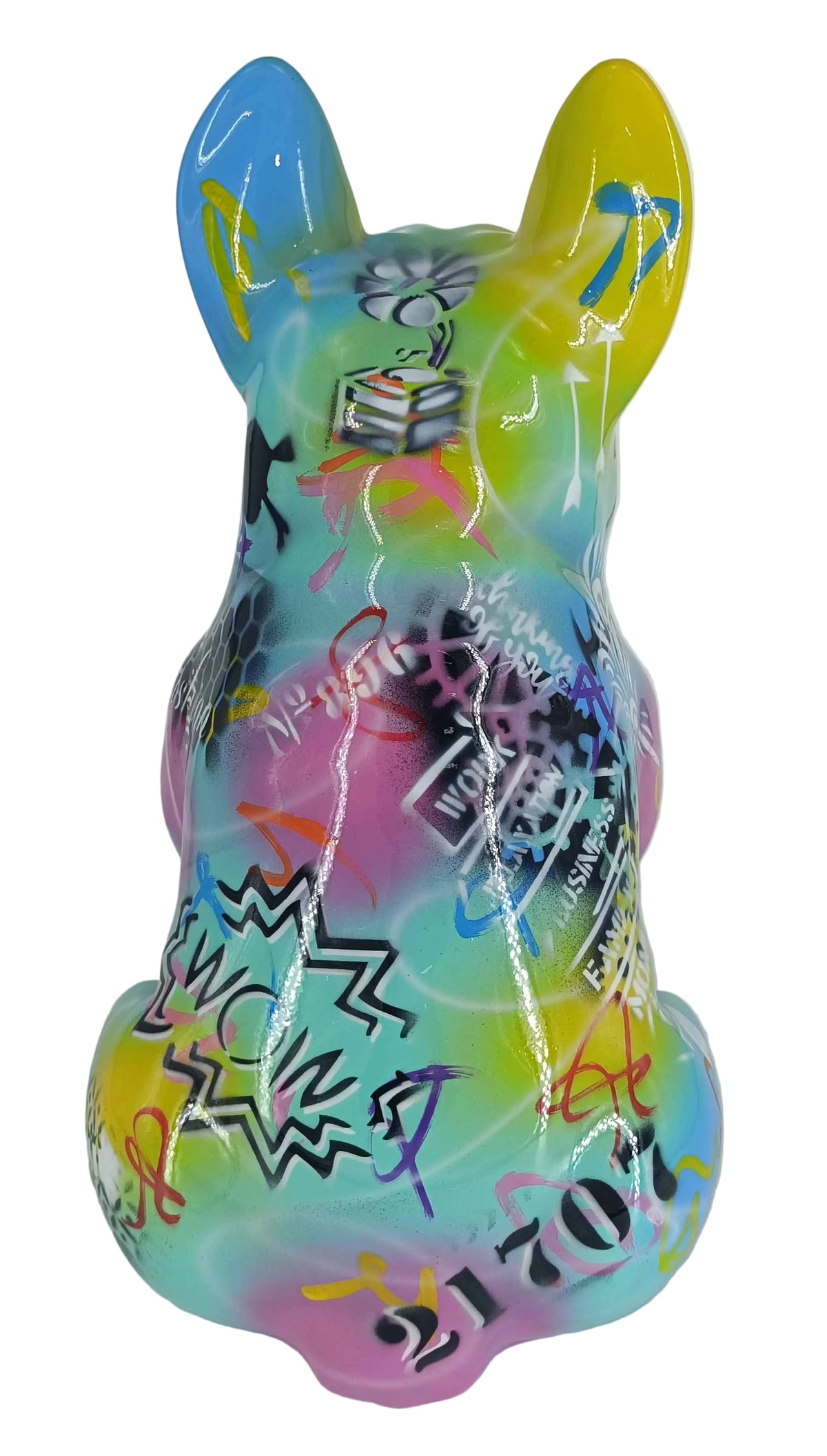 Footprint Seated Bulldog sculpture in Graffiti °2 finish - additional product view | KULORI