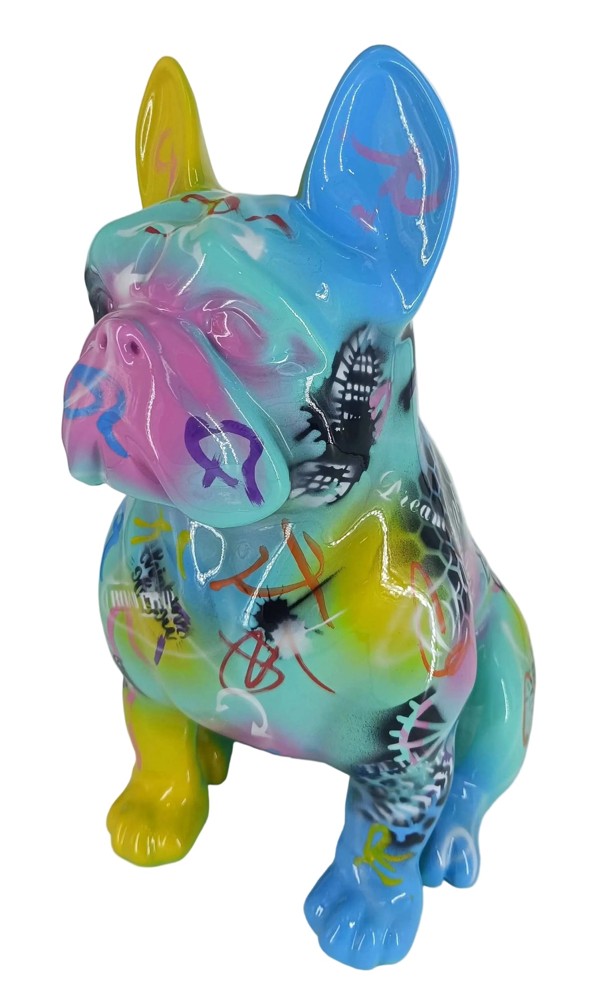 Footprint Seated Bulldog sculpture in Graffiti °2 finish - main product view | KULORI