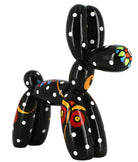 Black balloon dog sculpture with white polka dots and colourful design | KULORI