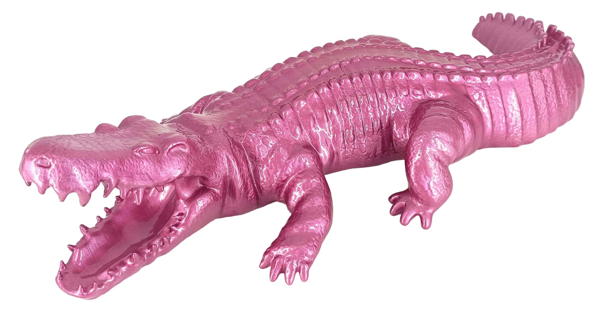 Crocodile decorative sculpture in Metallic finish - main product view | KULORI
