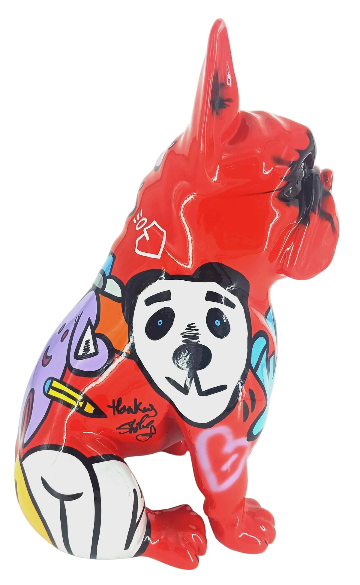 Monkey Grinch Seated Bulldog sculpture - alternate product angle | KULORI