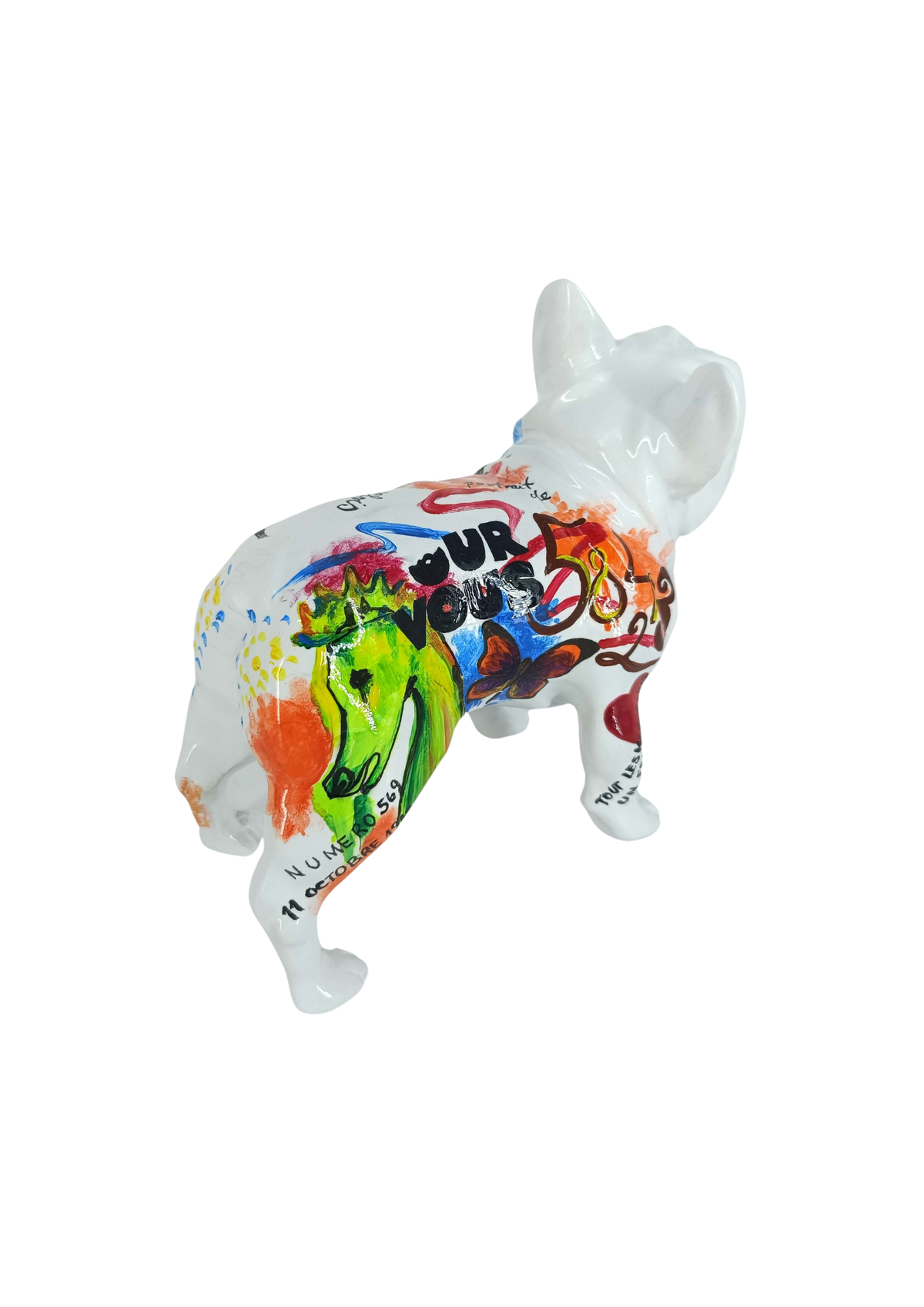 Plaisir French Bulldog sculpture in Graffiti finish - additional product view | KULORI