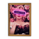 Marilyn I Don't Care LED wall art - framed product view | KULORI
