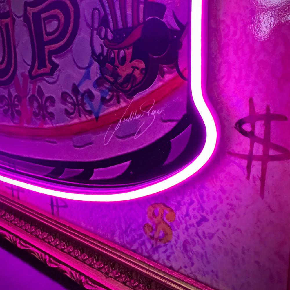 The Soup of Success x Mr Pablo Costa LED wall art - alternate product angle | KULORI