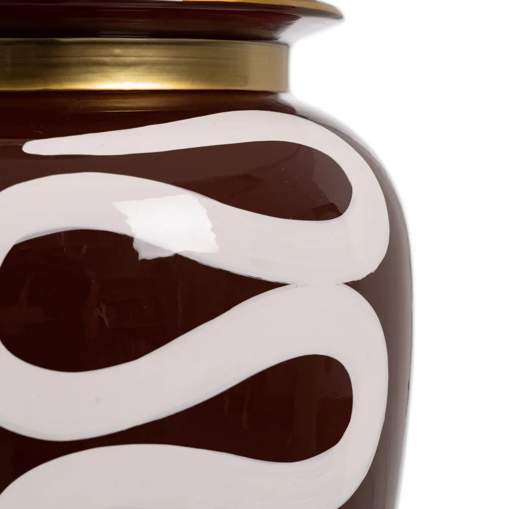 Decorative vase with white swirl patterns | KULORI Malta & Gozo