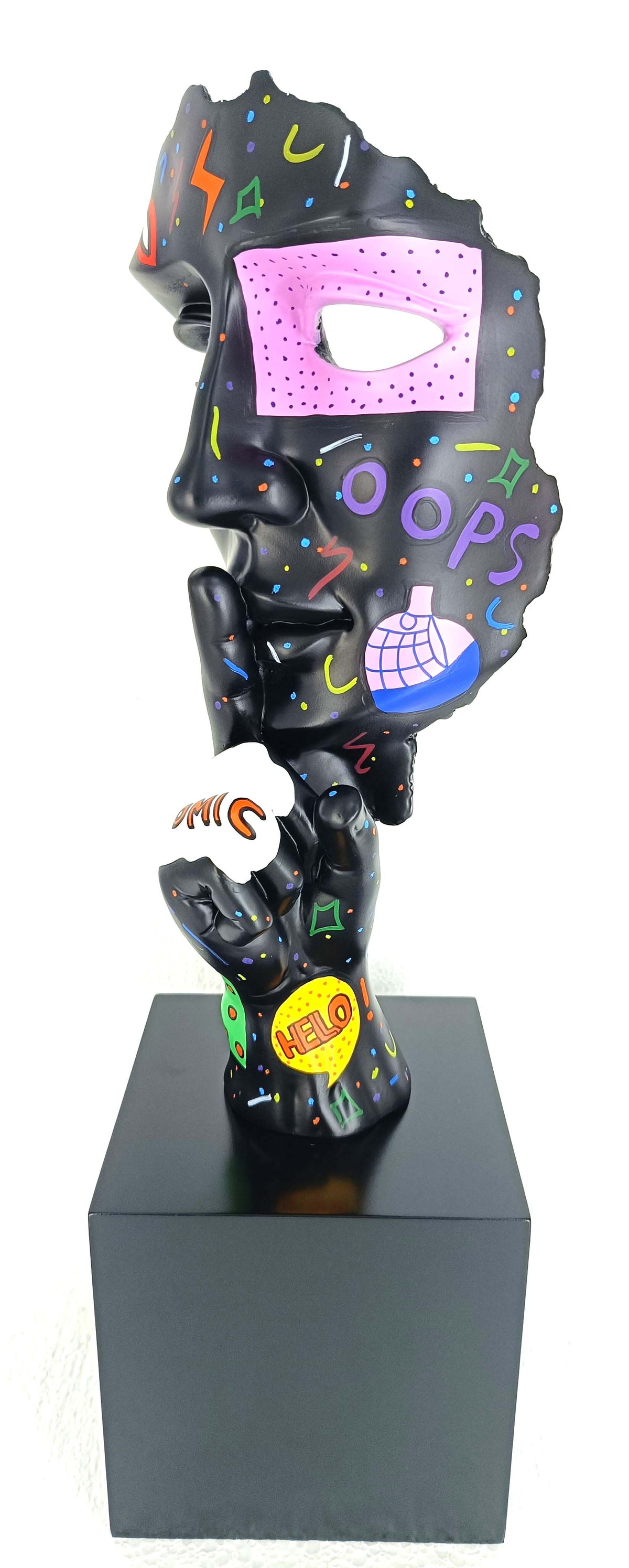 Pat Pop Silence sculpture in Pop Art finish - alternate product angle | KULORI