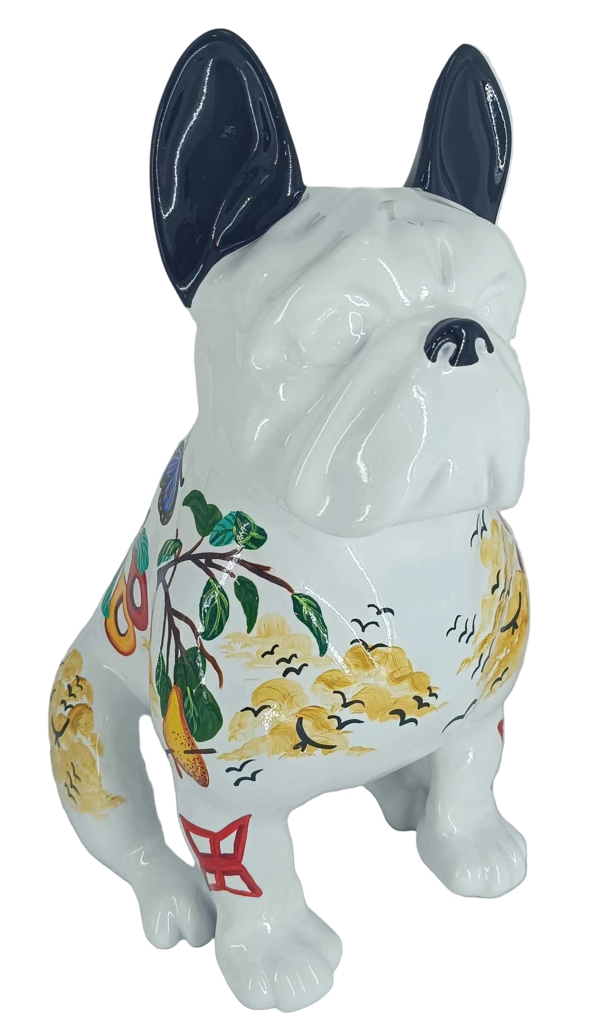 Phone Seated Bulldog sculpture in Nature finish - main product view | KULORI