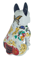 Phone Seated Bulldog sculpture in Nature finish - additional product view | KULORI