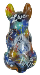 Pop Seated Bulldog sculpture in Graffiti °2 finish - additional product view | KULORI
