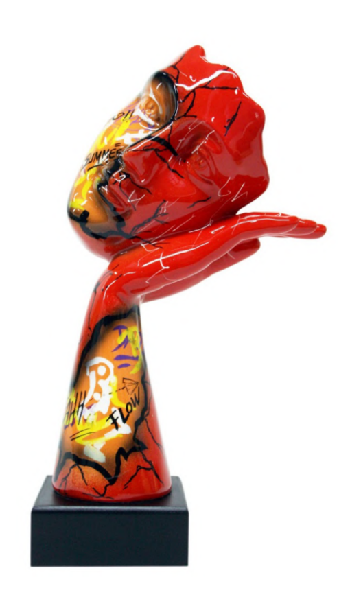 Graffy-One Face Silence sculpture in Graffiti finish - main product view | KULORI