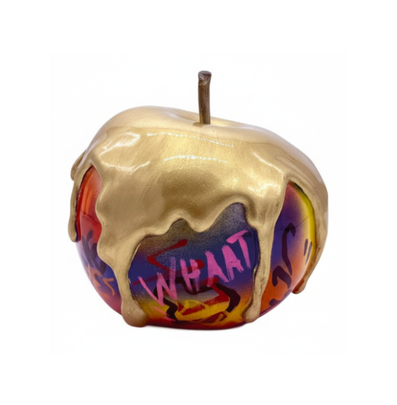 Graf in Gold Melted Apple sculpture in Graffiti °2 finish - additional product view | KULORI