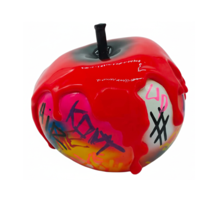 Graf in Red Melted Apple sculpture in Graffiti °2 finish - alternate product view | KULORI