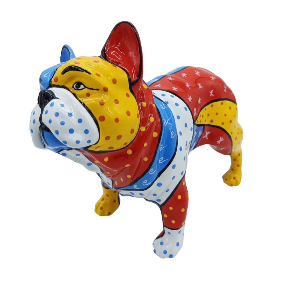 Pop Art Dots French Bulldog sculpture in Pop Colours finish - main product view | KULORI