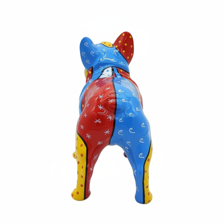 Pop Art Dots French Bulldog sculpture in Pop Colours finish - alternate product view | KULORI