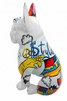 Picaso Graf Seated Bulldog sculpture in Graffiti finish - additional product view | KULORI