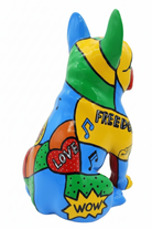 Pop Art Peace Seated Bulldog sculpture in Pop Colours finish - additional product view | KULORI