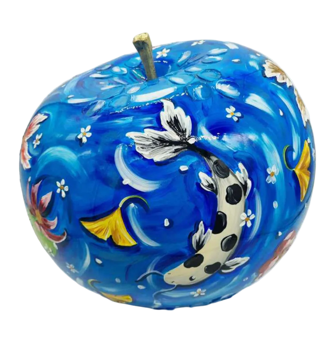 Carpa Apple sculpture in Nature finish - alternate product angle | KULORI