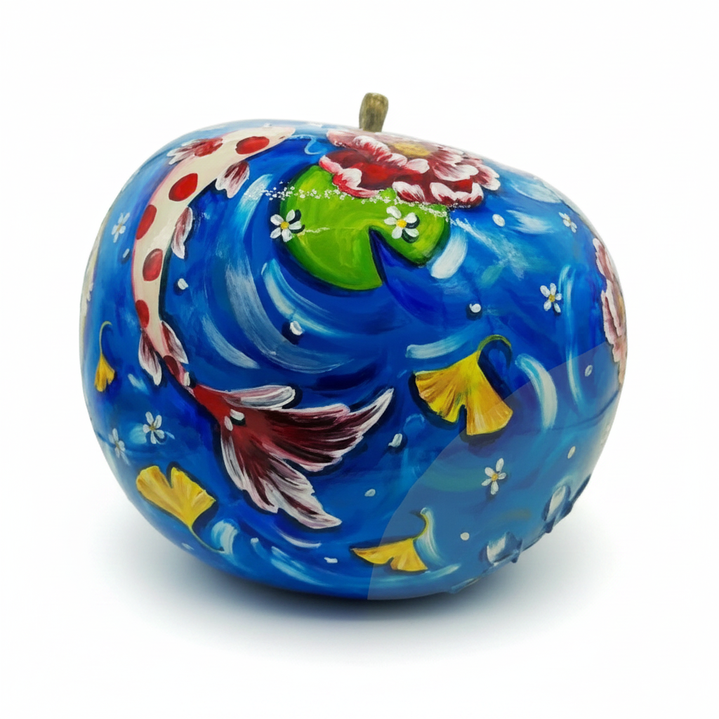 Carpa Apple sculpture in Nature finish - alternate product view | KULORI