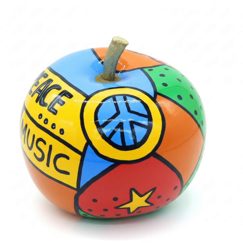 Pop Art Peace Apple sculpture in Pop Colours finish - additional product view | KULORI