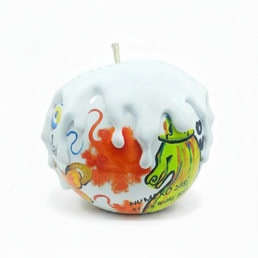 Plaisir Melted Apple sculpture in Graffiti finish - alternate product view | KULORI