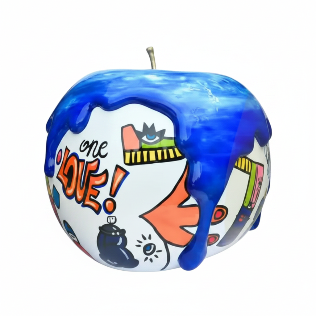 Picaso Graf Melted Apple sculpture in Graffiti finish - additional product view | KULORI