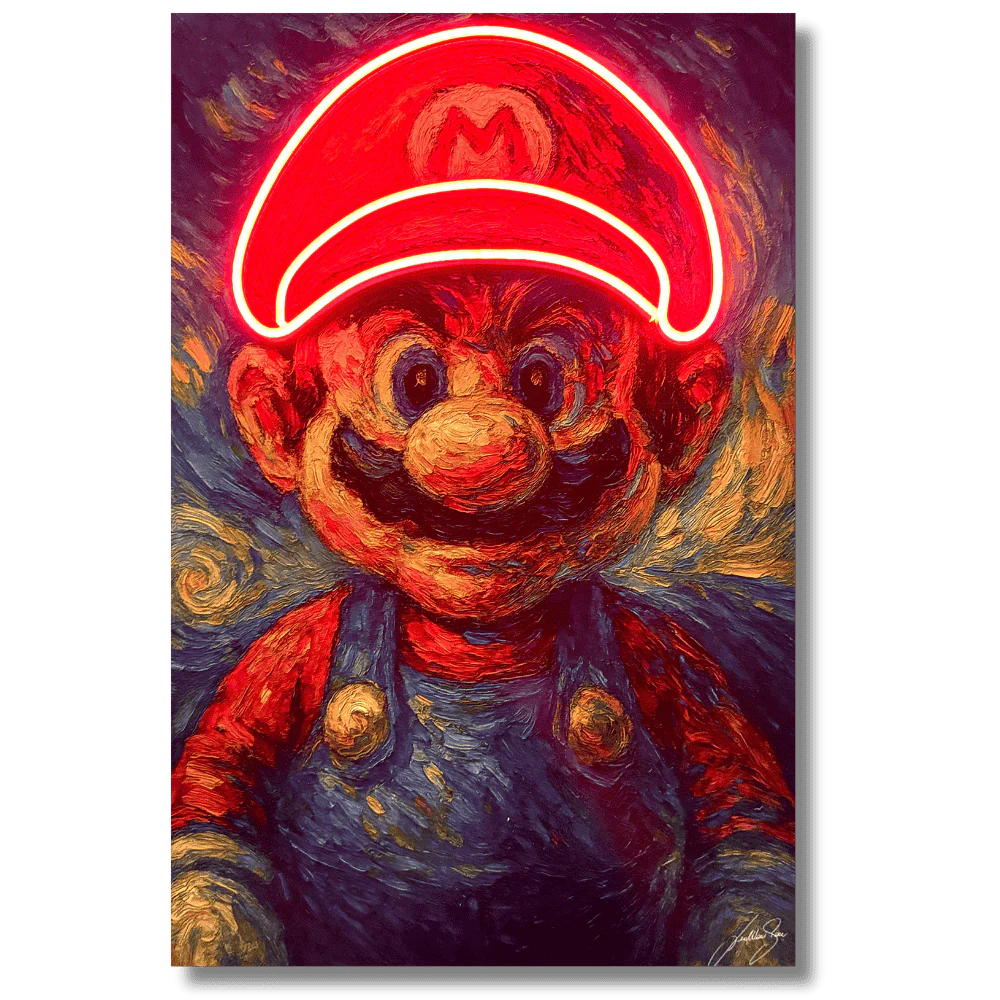 Super Mario Starry Night LED wall art in Originals LED Wall Art finish - main product view | KULORI