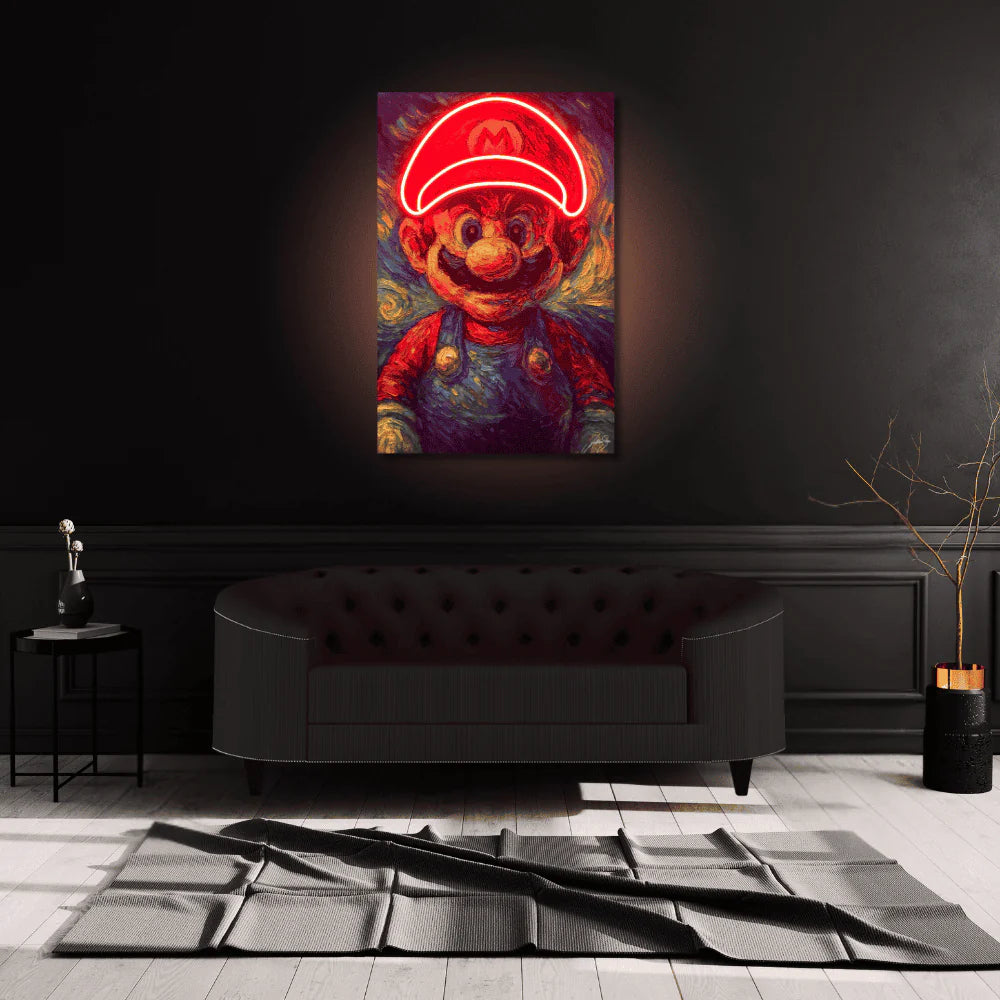Super Mario Starry Night LED wall art in Originals LED Wall Art finish - alternate product view | KULORI