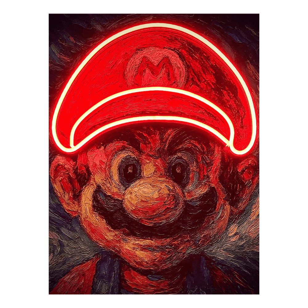 Super Mario Starry Night LED wall art in Originals LED Wall Art finish - additional product view | KULORI