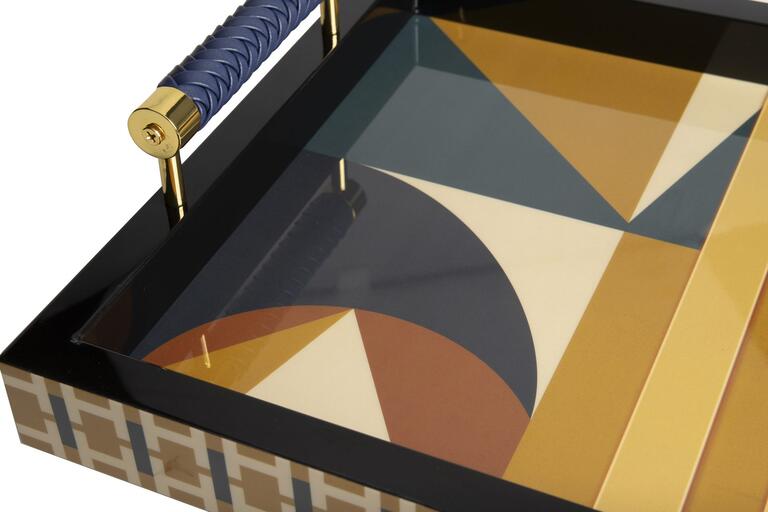 Abstract Fusion Lacquer Decor Tray decorative decanter - alternate product angle | KULORI