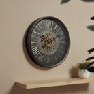 Antique Metal Roman Clock decorative wall clock - alternate product view | KULORI