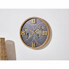Vintage Wall Map Gear Clock decorative wall clock - alternate product view | KULORI